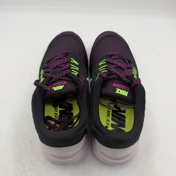 Nike Free 5.0 Low Top Running Shoes Black Purple Lime 9.5  Nike Free 5.0 Running Shoes Womens Sz 6.5 Black/Flash Lime Sneakers 724383-005